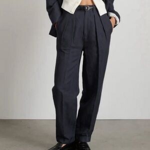 Alex Mill double pleat pant in washed black twill
